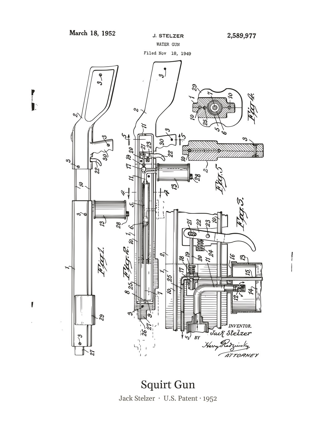Squirt Gun patent art print