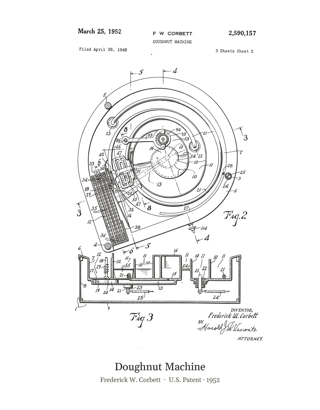 Doughnut Machine patent art print