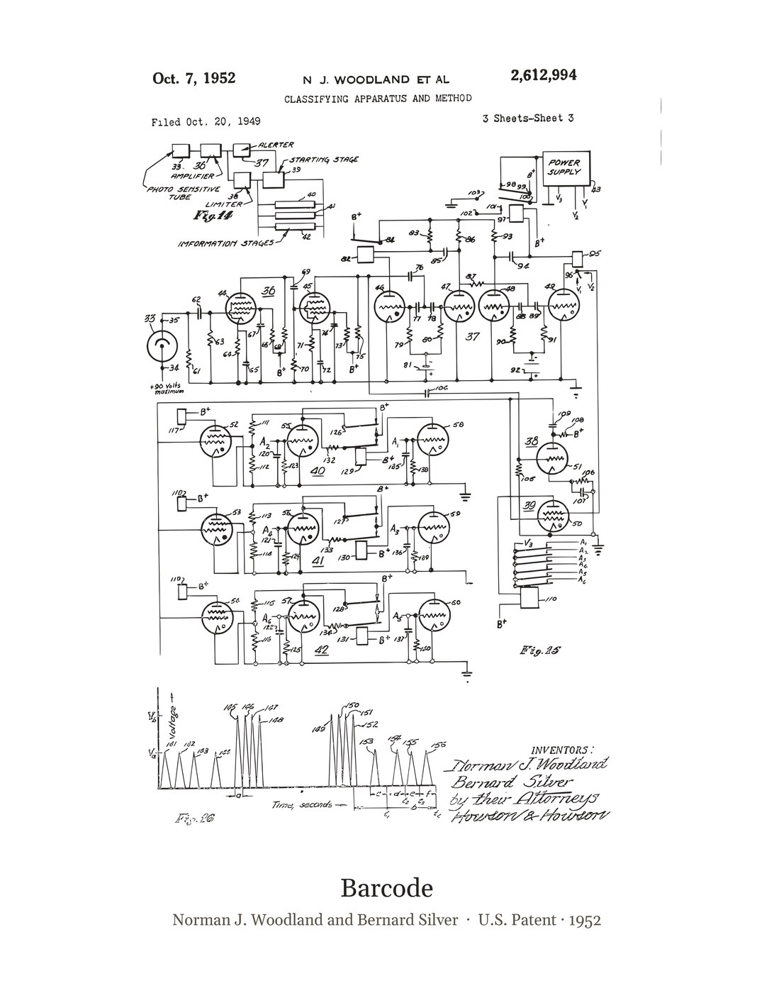 Barcode patent art print