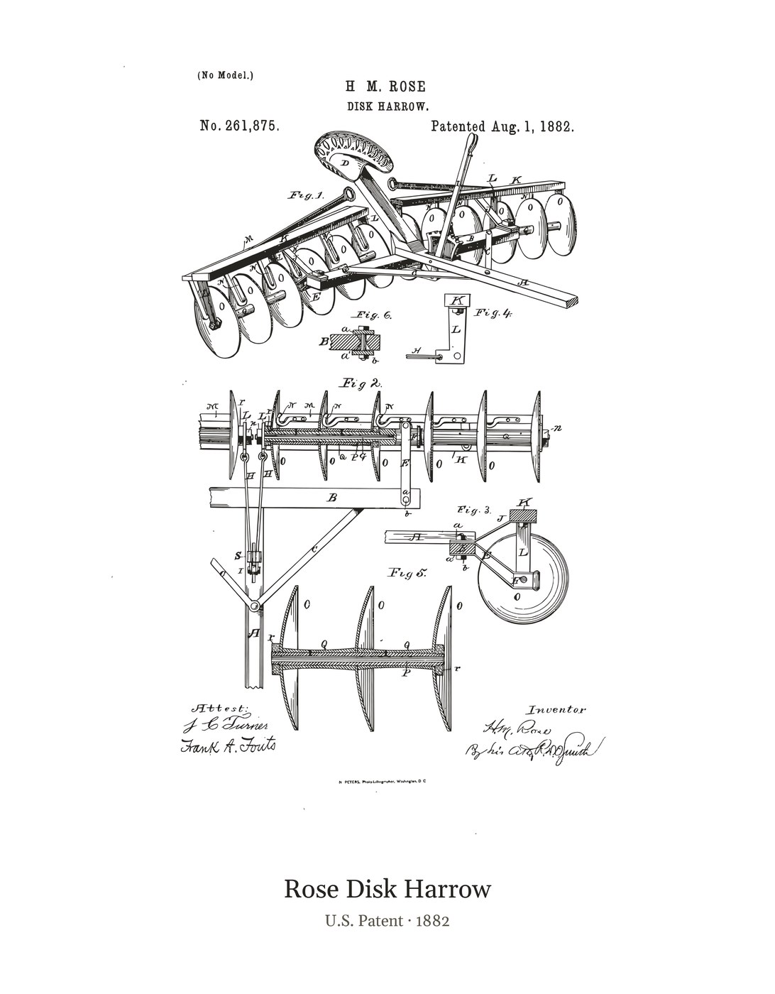 Rose Disk Harrow patent art print