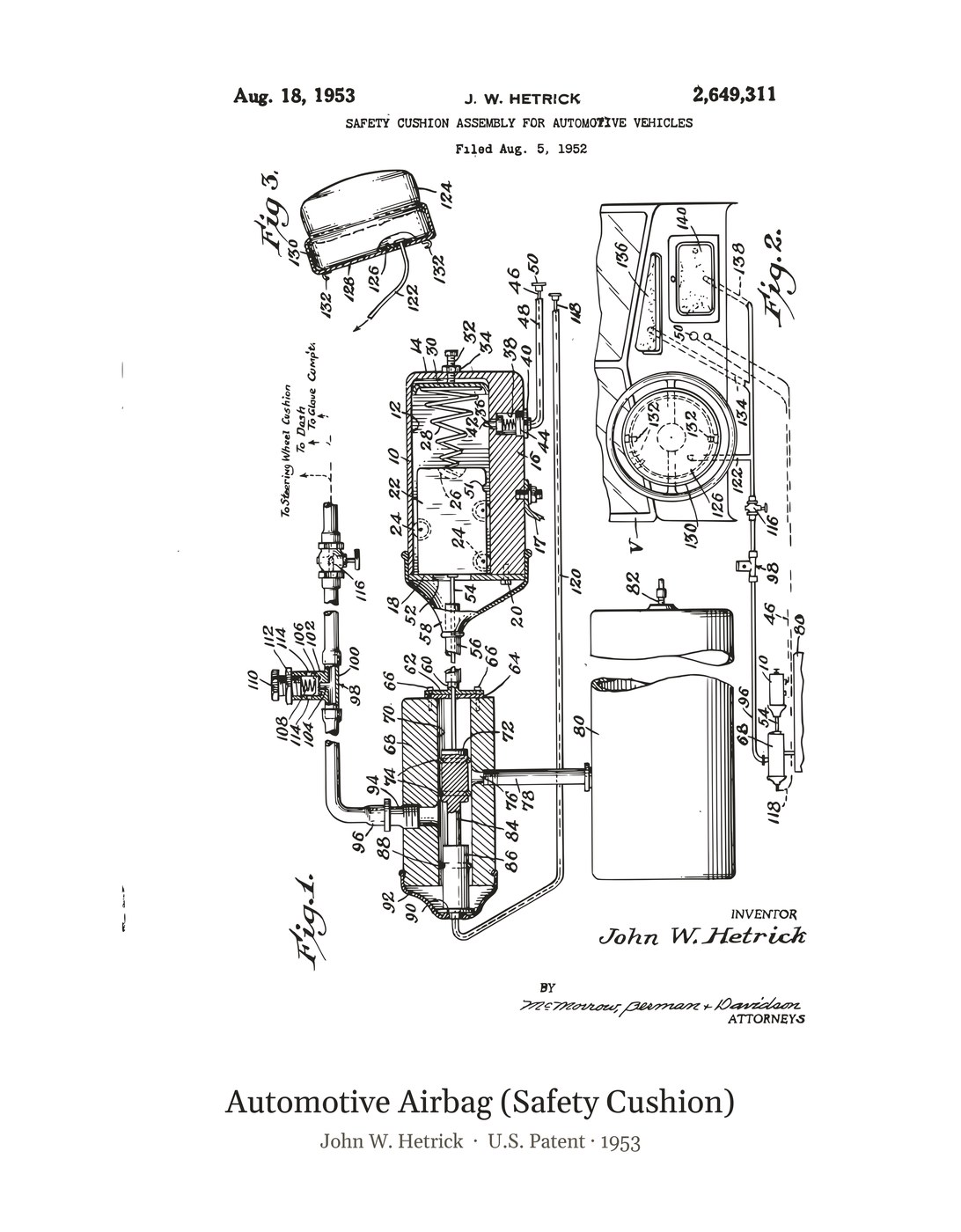 Automotive Airbag (Safety Cushion) patent art print