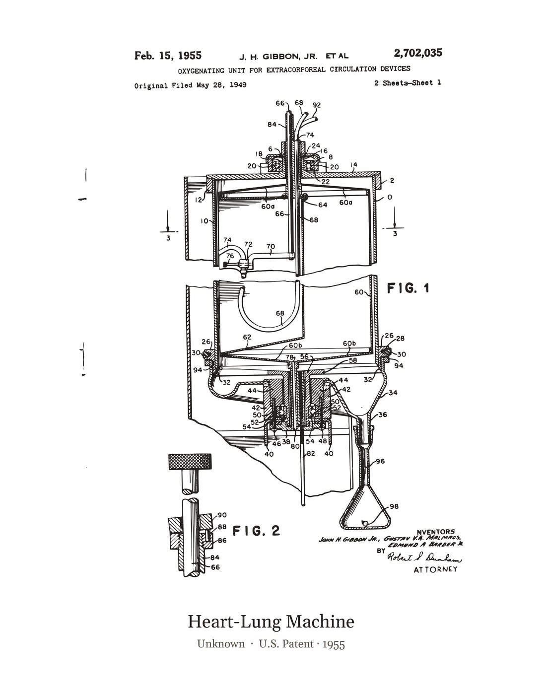 Heart-Lung Machine patent art print