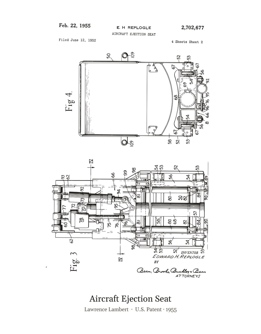 Aircraft Ejection Seat patent art print