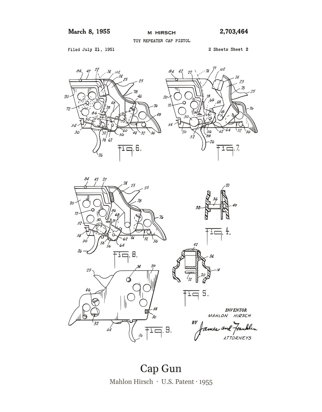 Cap Gun patent art print