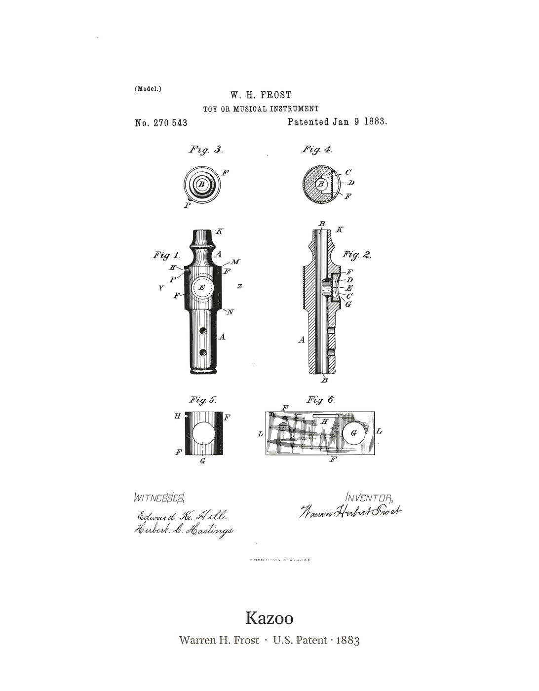 Kazoo patent art print