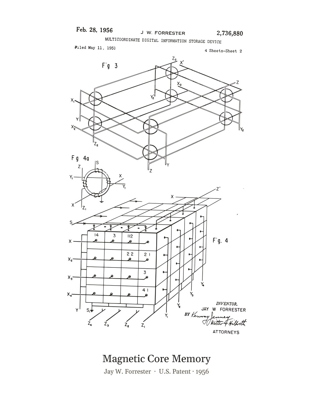 Magnetic Core Memory patent art print