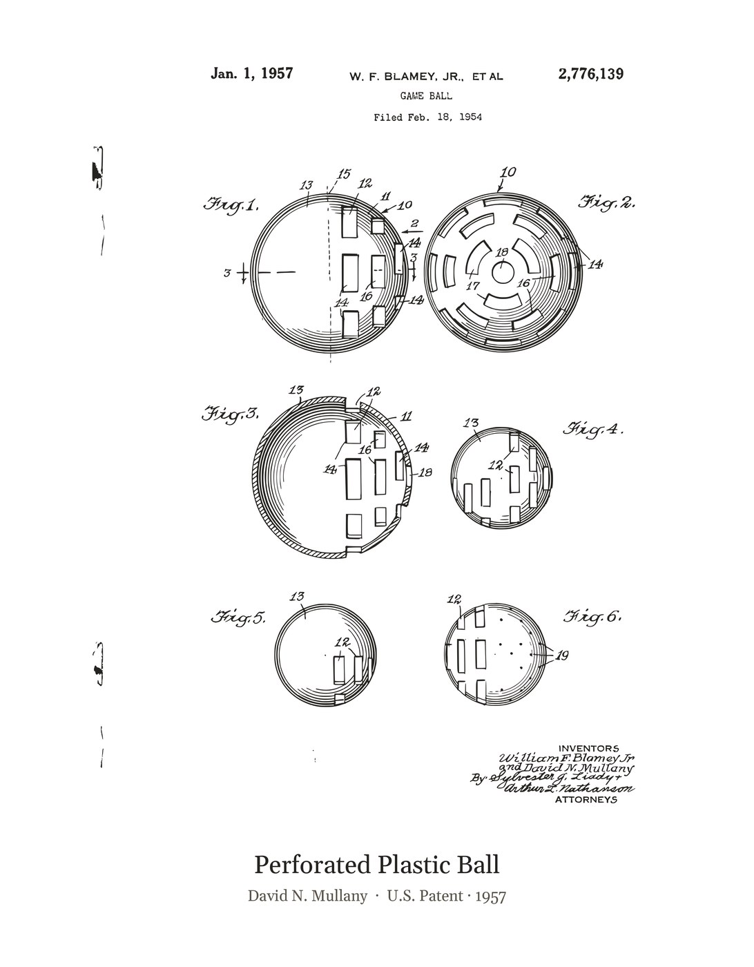 Perforated Plastic Ball patent art print