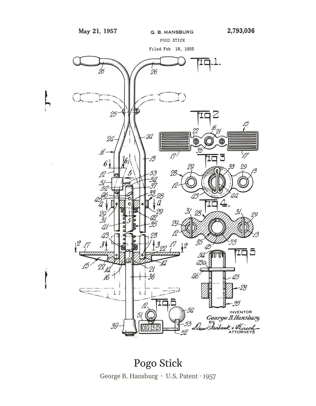 Pogo Stick patent art print