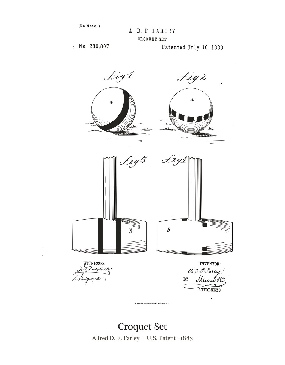 Croquet Set patent art print