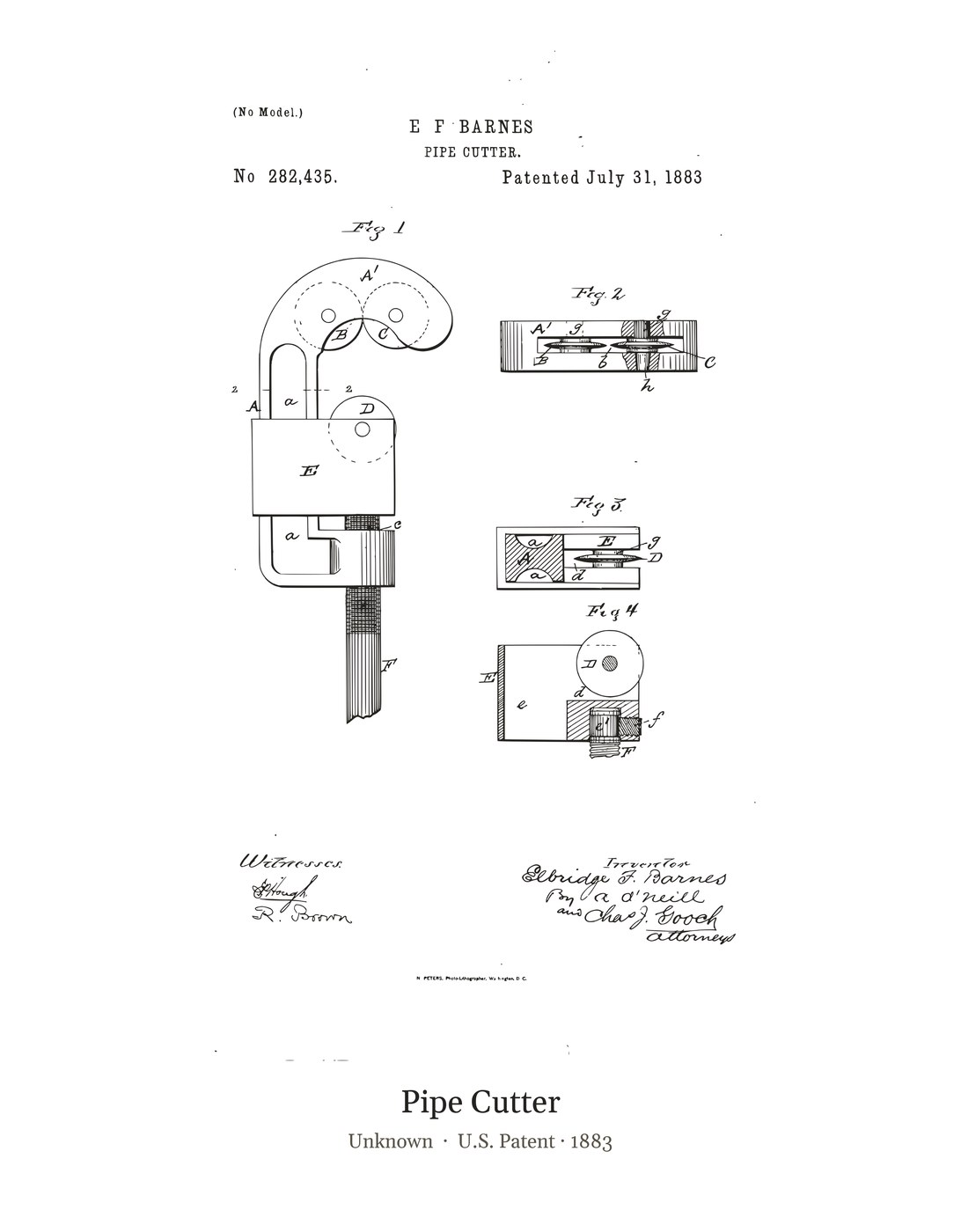 Pipe Cutter patent art print