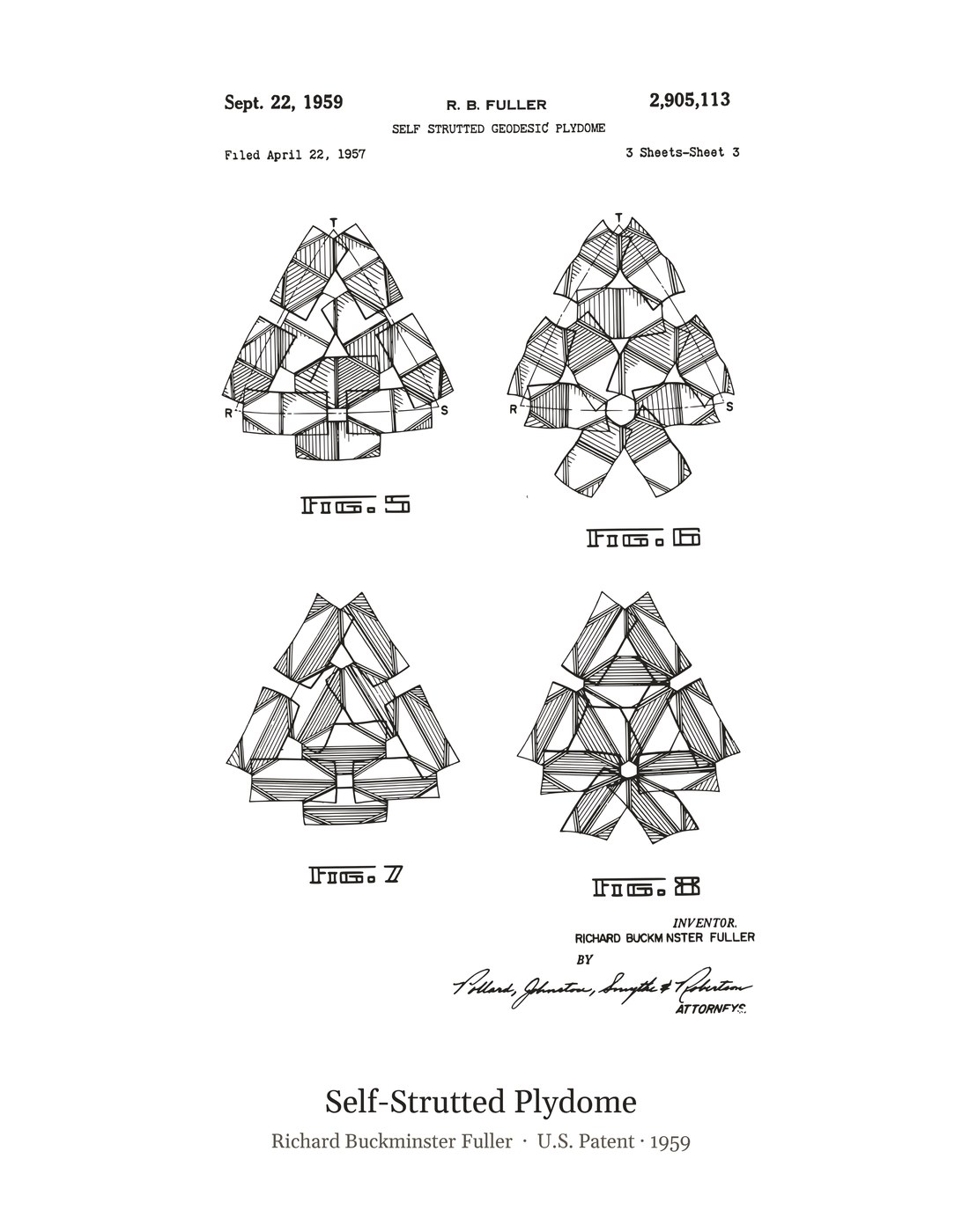 Self-Strutted Plydome patent art print