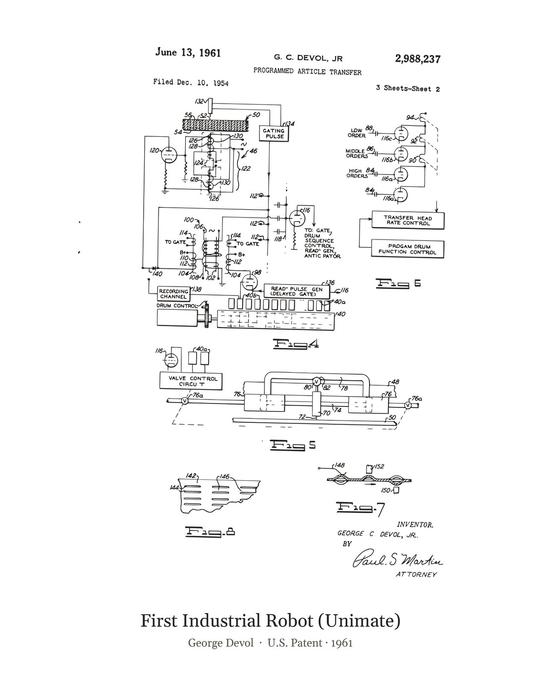 First Industrial Robot (Unimate) patent art print