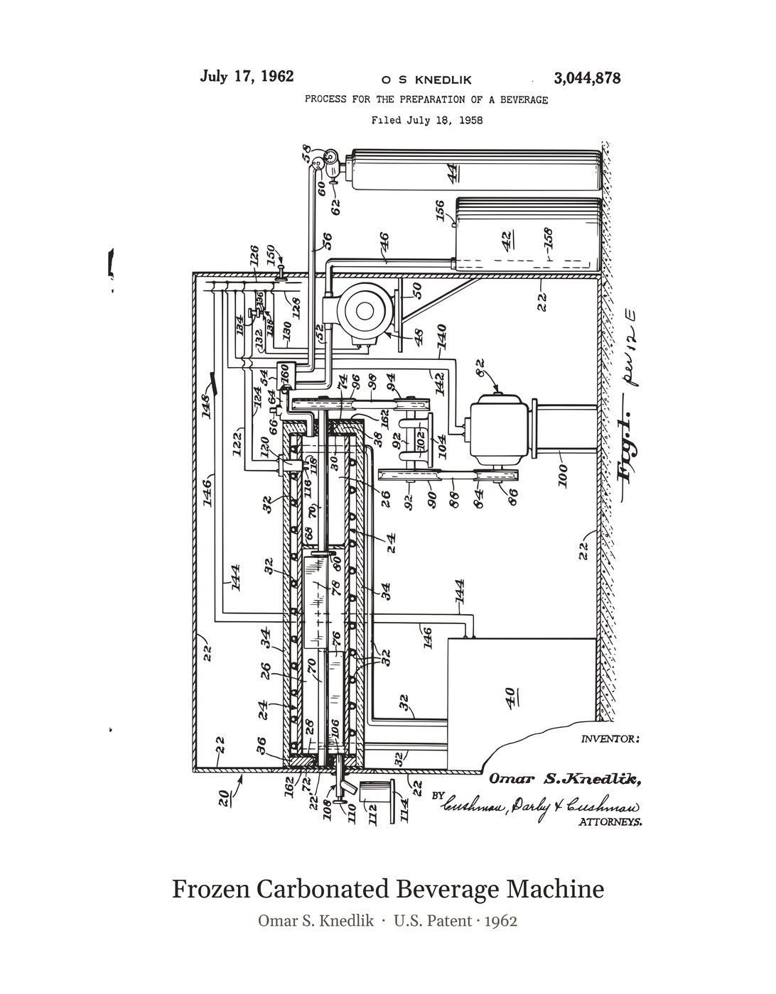 Frozen Carbonated Beverage Machine patent art print