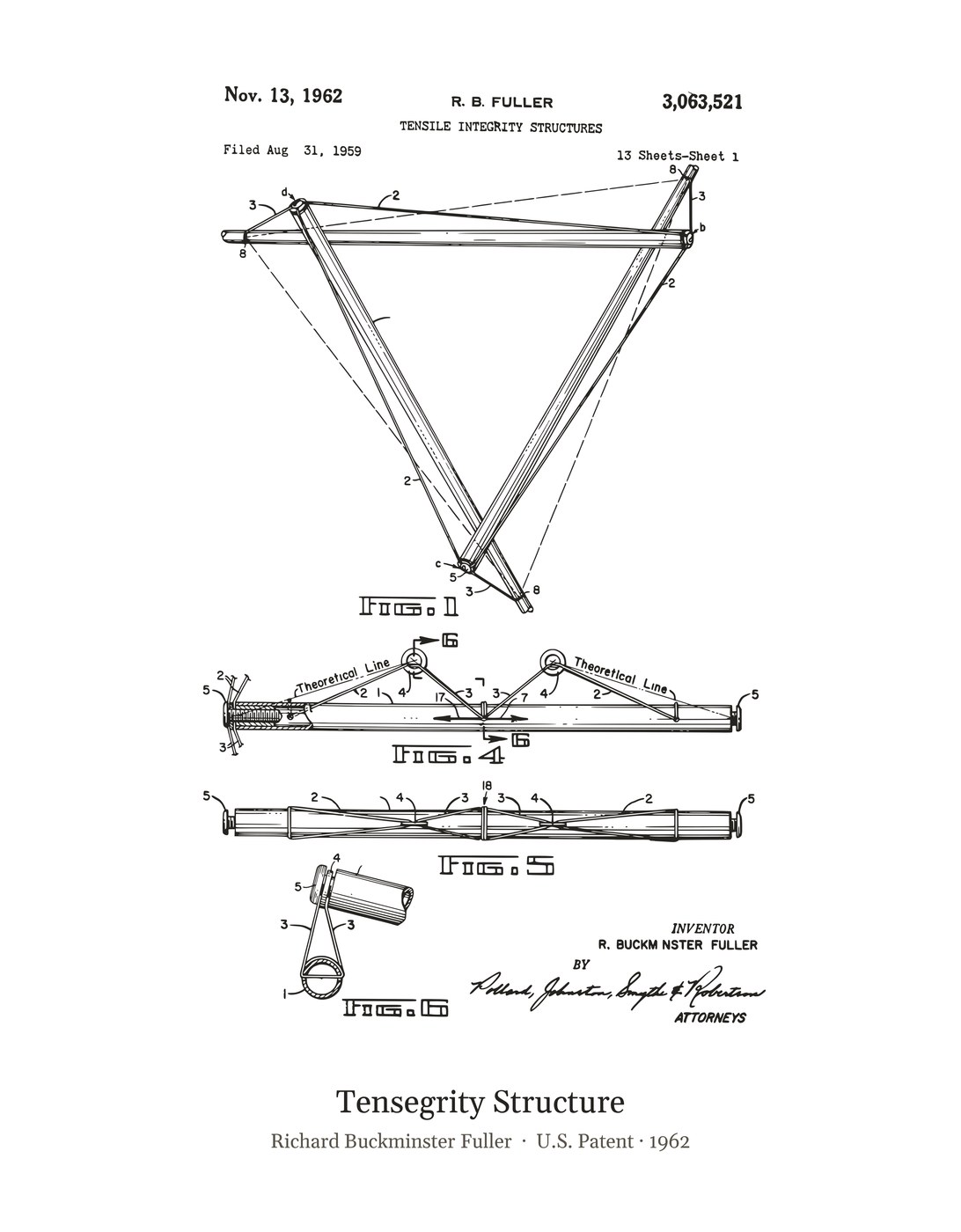 Tensegrity Structure patent art print