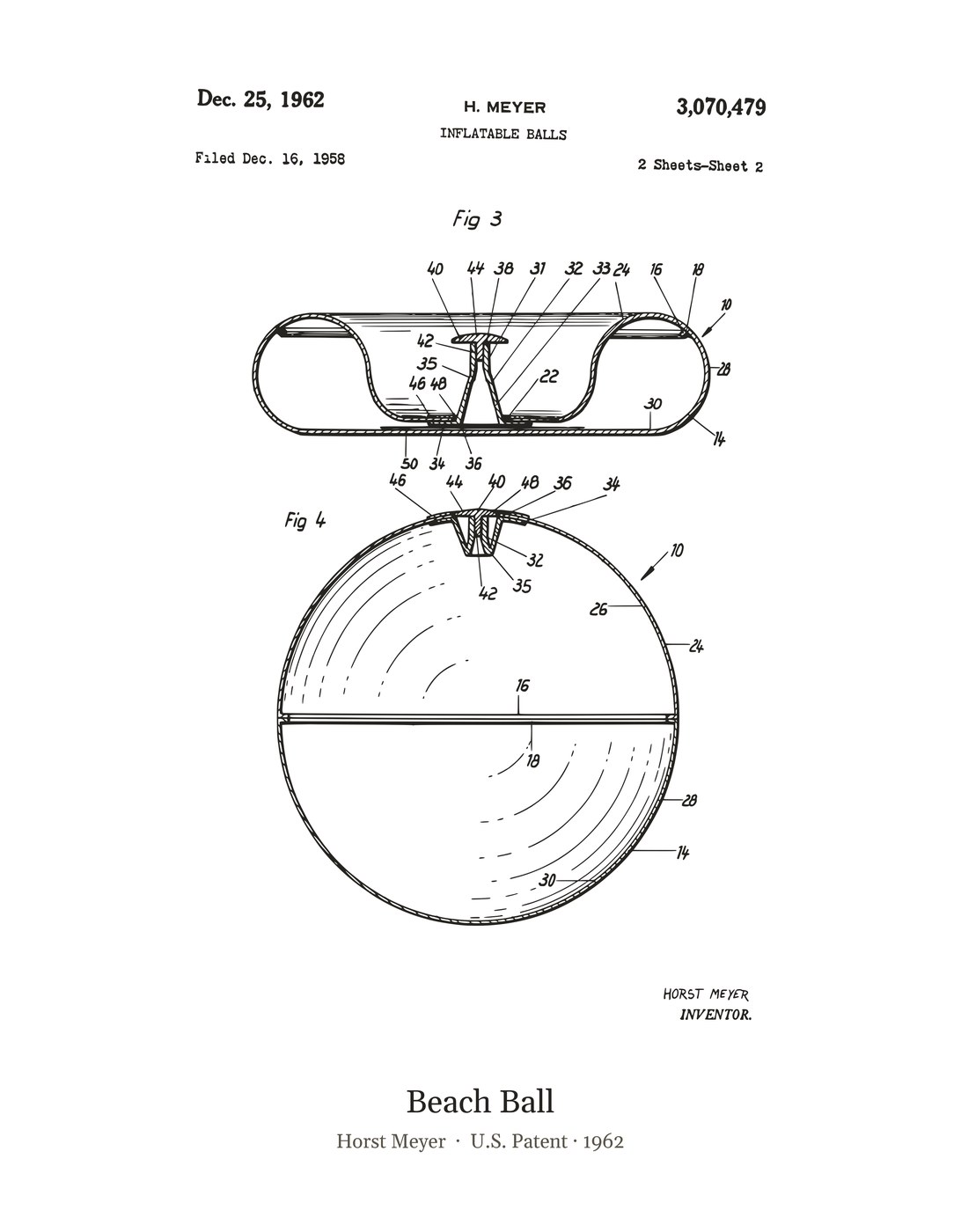 Beach Ball patent art print