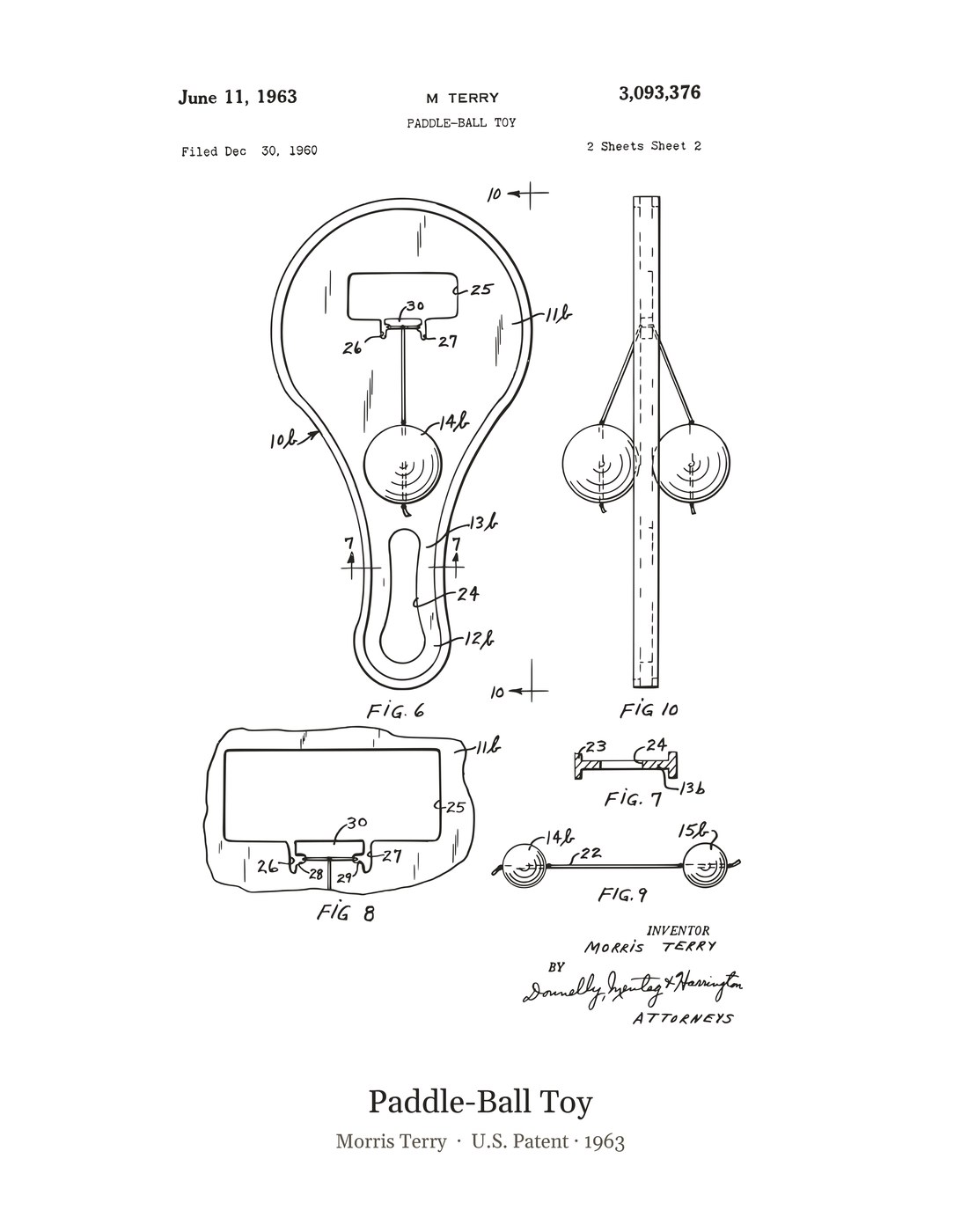 Paddle-Ball Toy patent art print