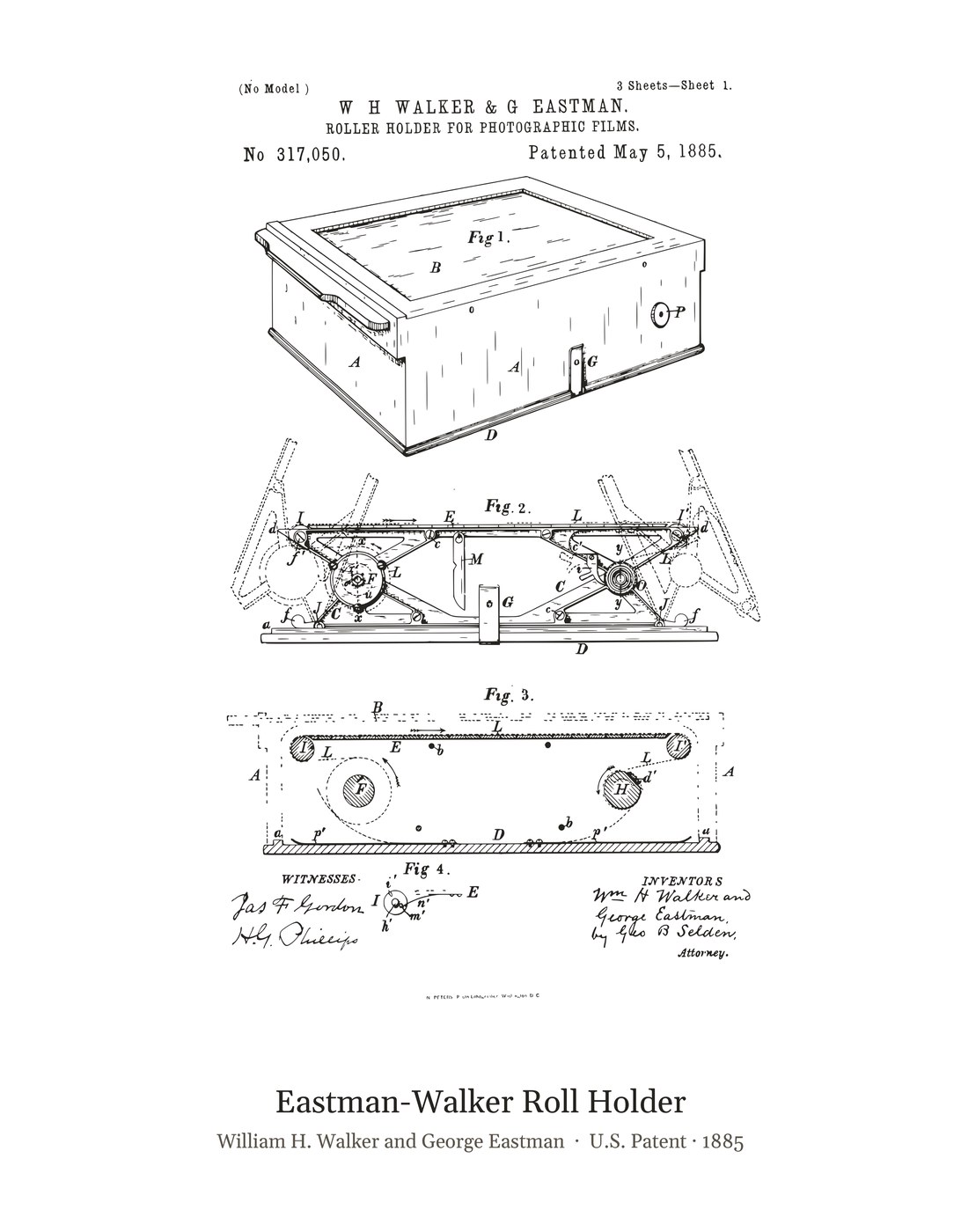 Eastman-Walker Roll Holder patent art print