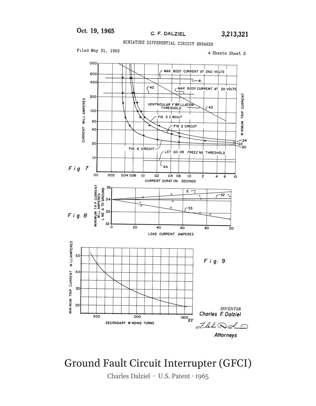 Ground Fault Circuit Interrupter (GFCI) patent art print