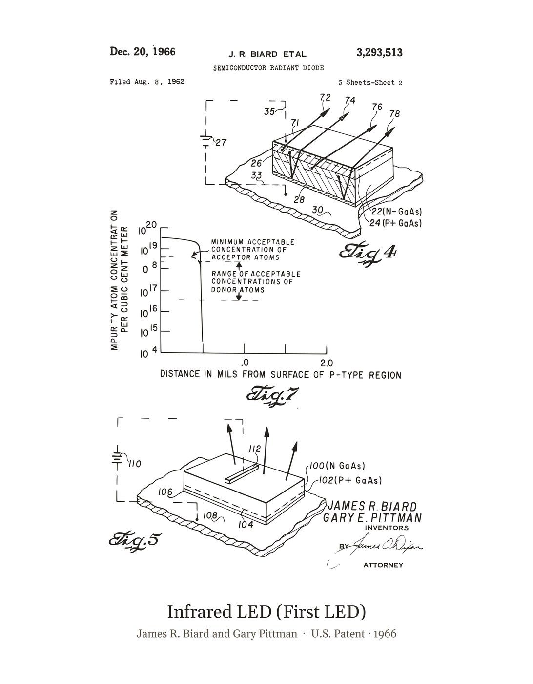 Infrared LED (First LED) patent art print