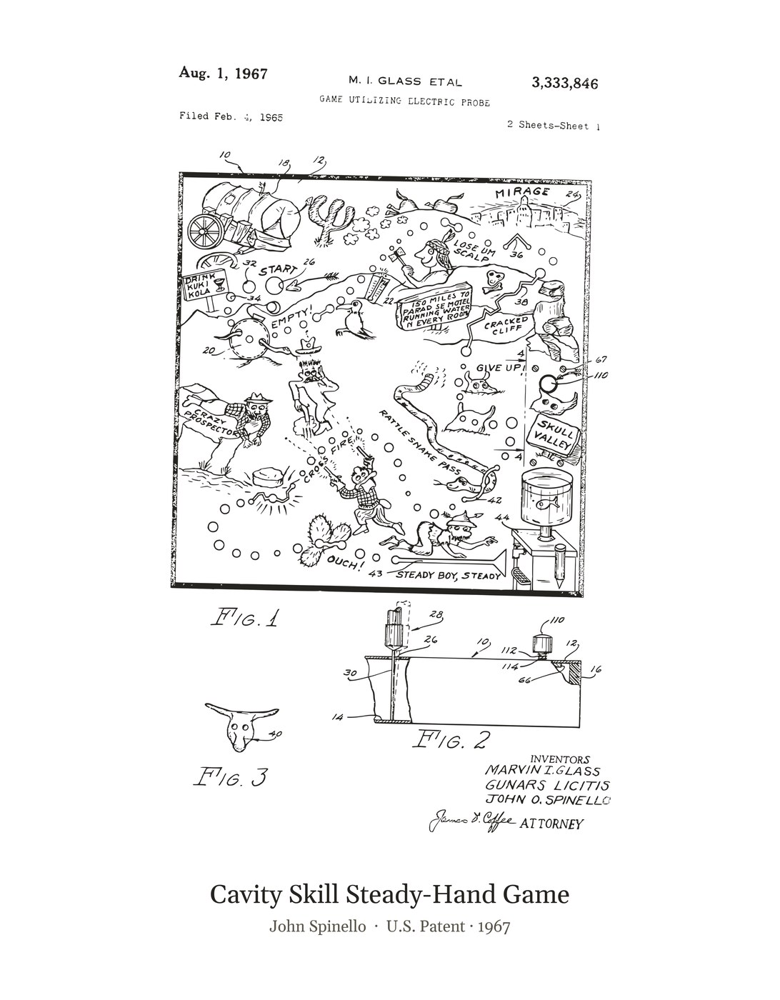 Cavity Skill Steady-Hand Game patent art print