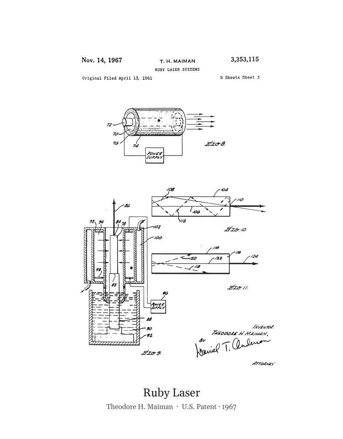 Ruby Laser patent art print