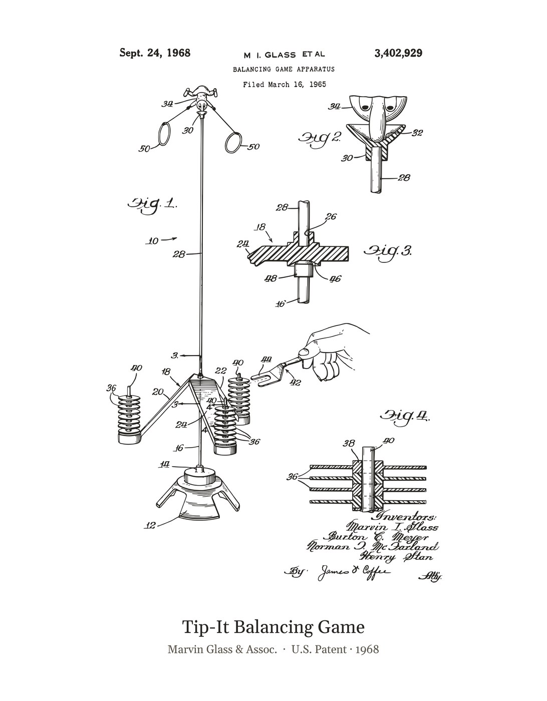 Tip-It Balancing Game patent art print