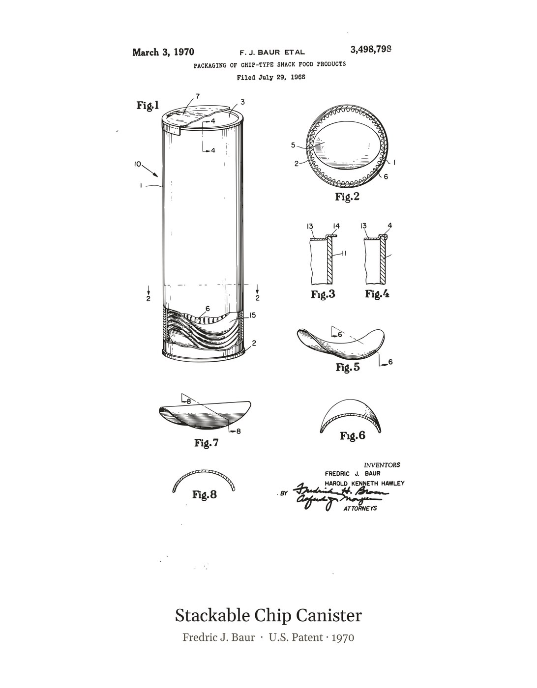 Stackable Chip Canister patent art print