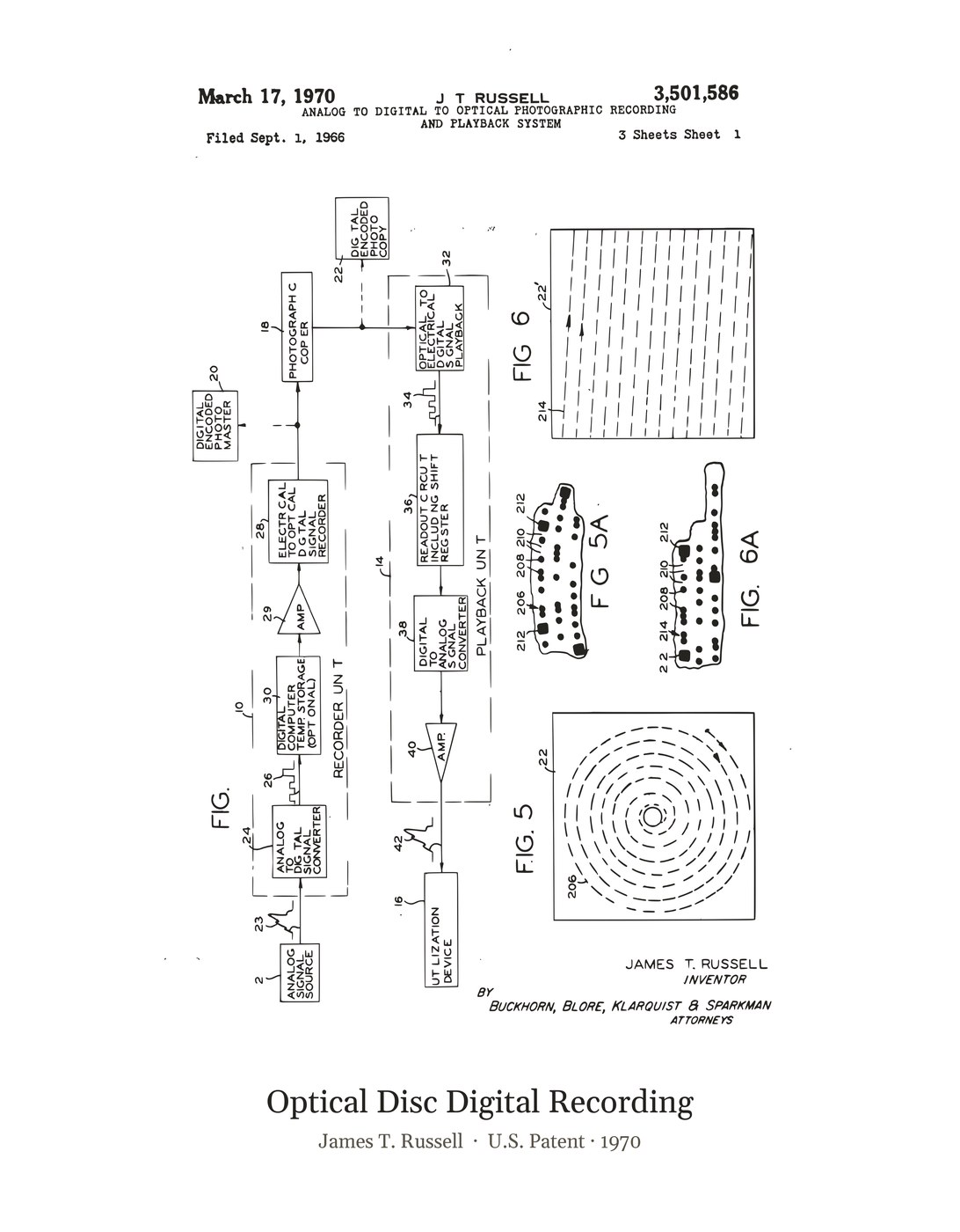 Optical Disc Digital Recording patent art print
