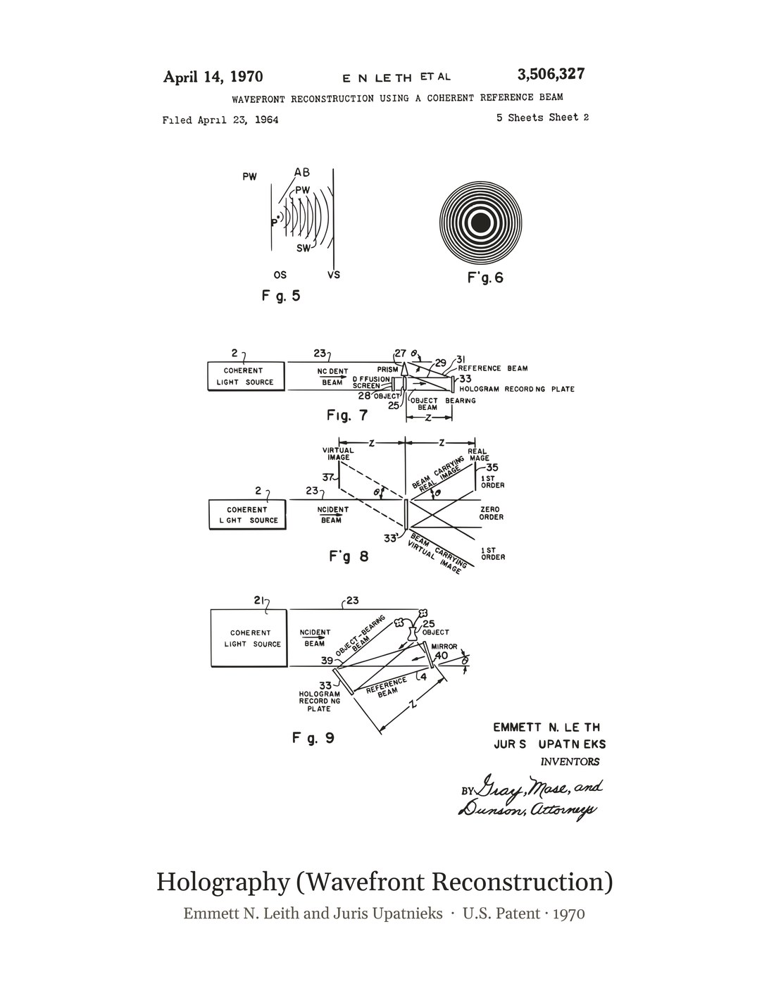 Holography (Wavefront Reconstruction) patent art print