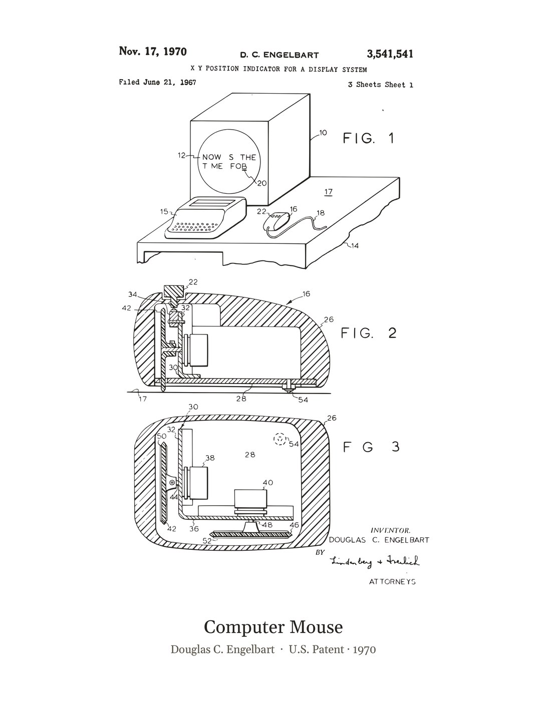 Computer Mouse patent art print