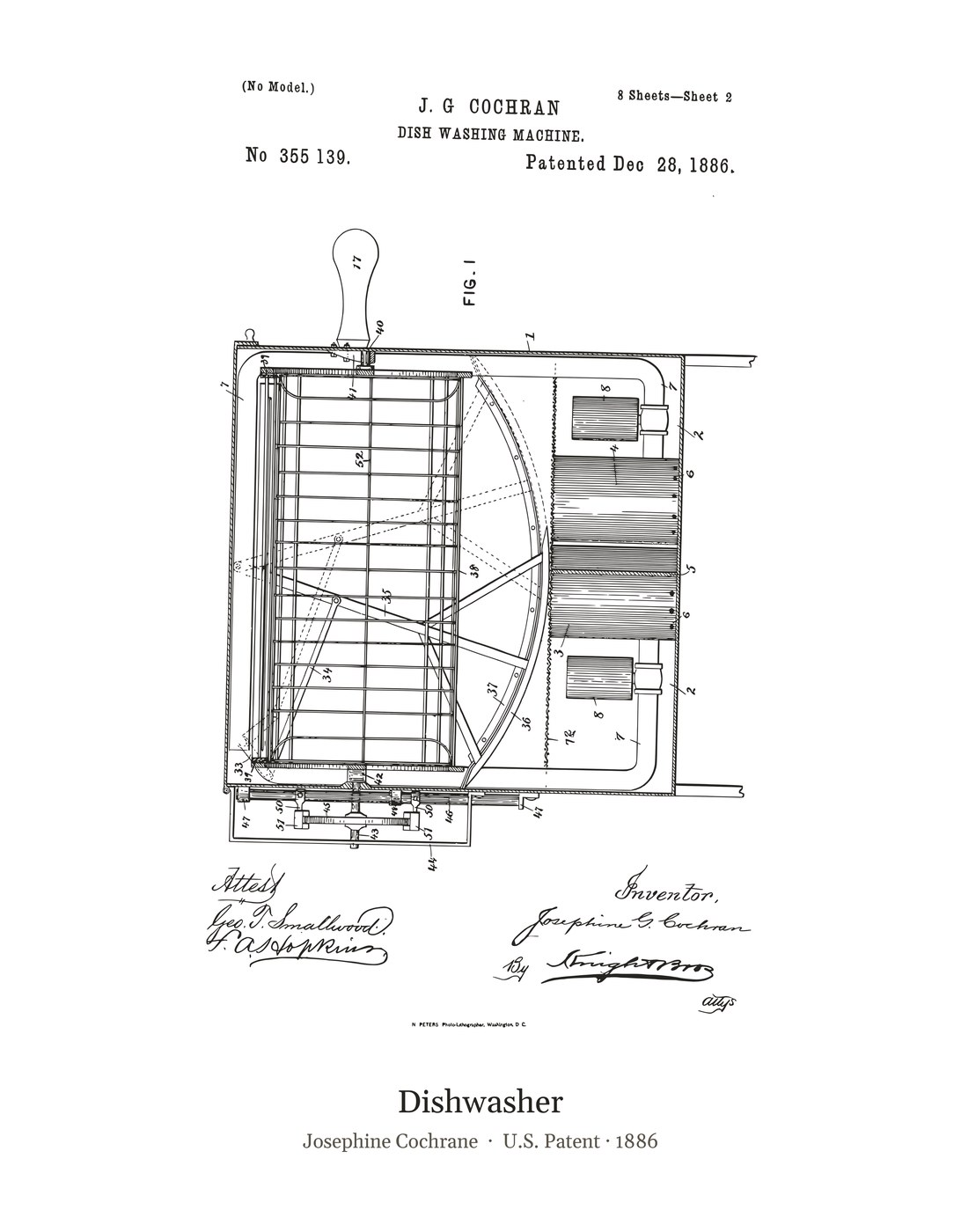Dishwasher patent art print