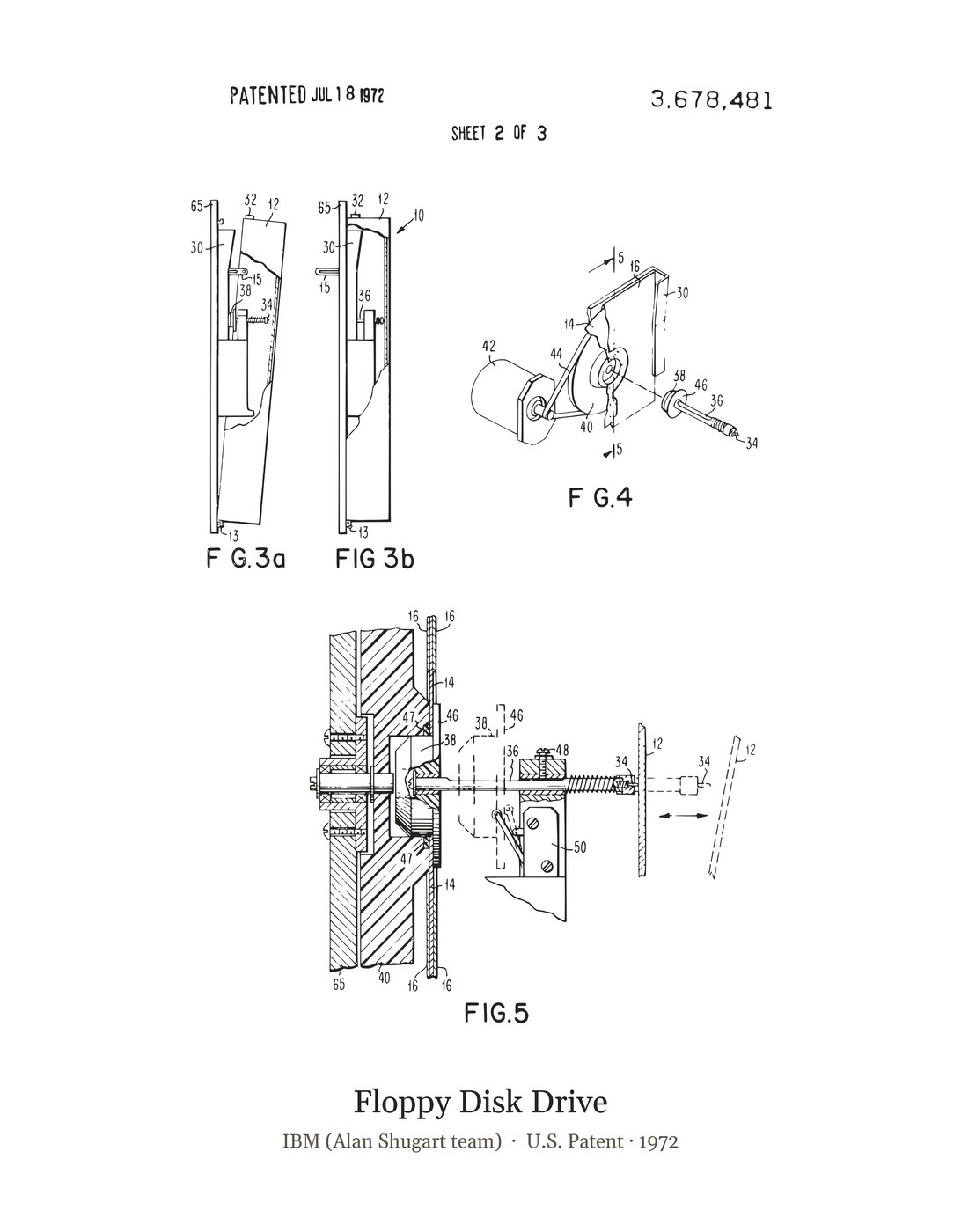 Floppy Disk Drive patent art print