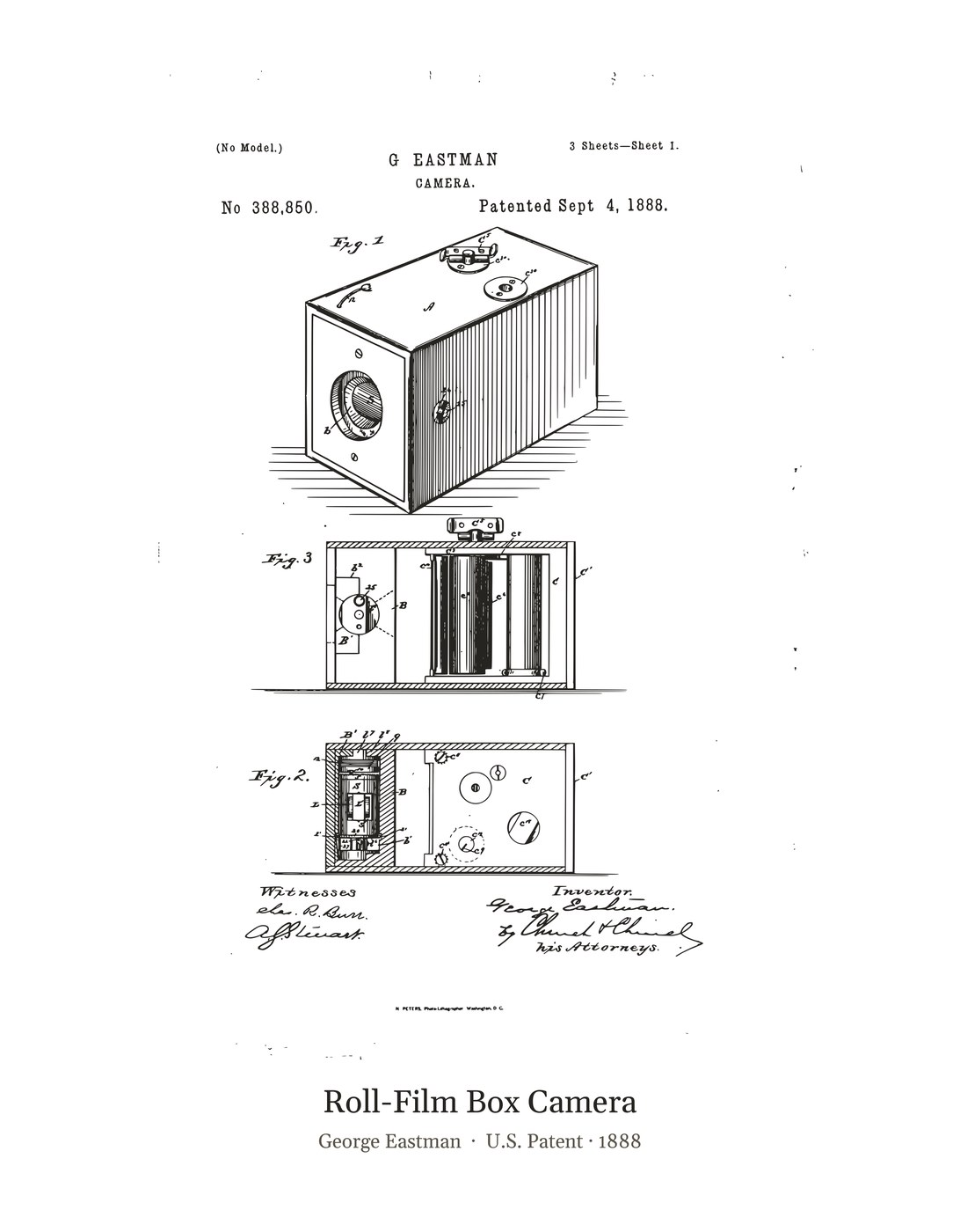 Roll-Film Box Camera patent art print