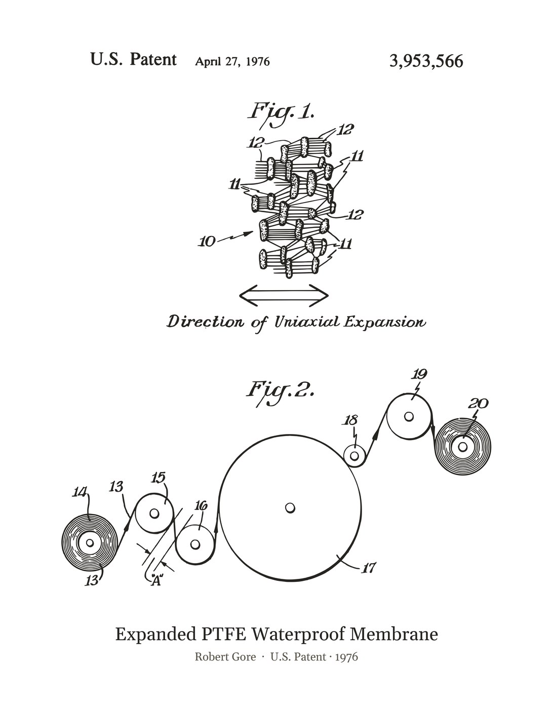 Expanded PTFE Waterproof Membrane patent art print