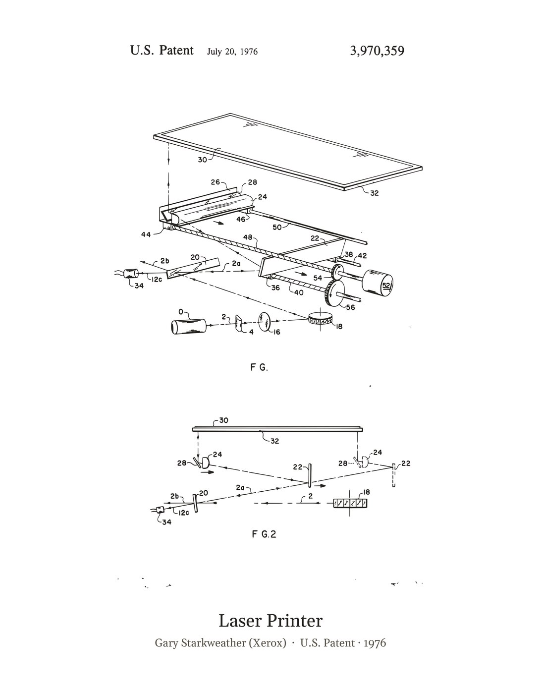 Laser Printer patent art print