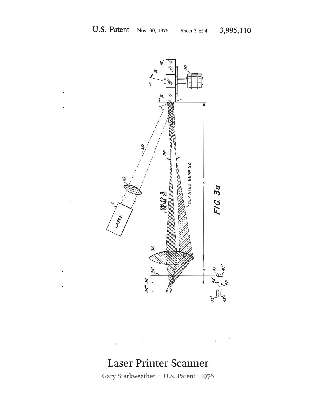 Laser Printer Scanner patent art print