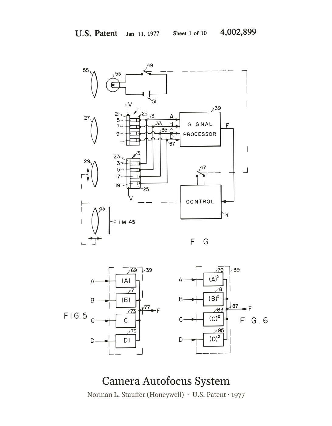 Camera Autofocus System patent art print