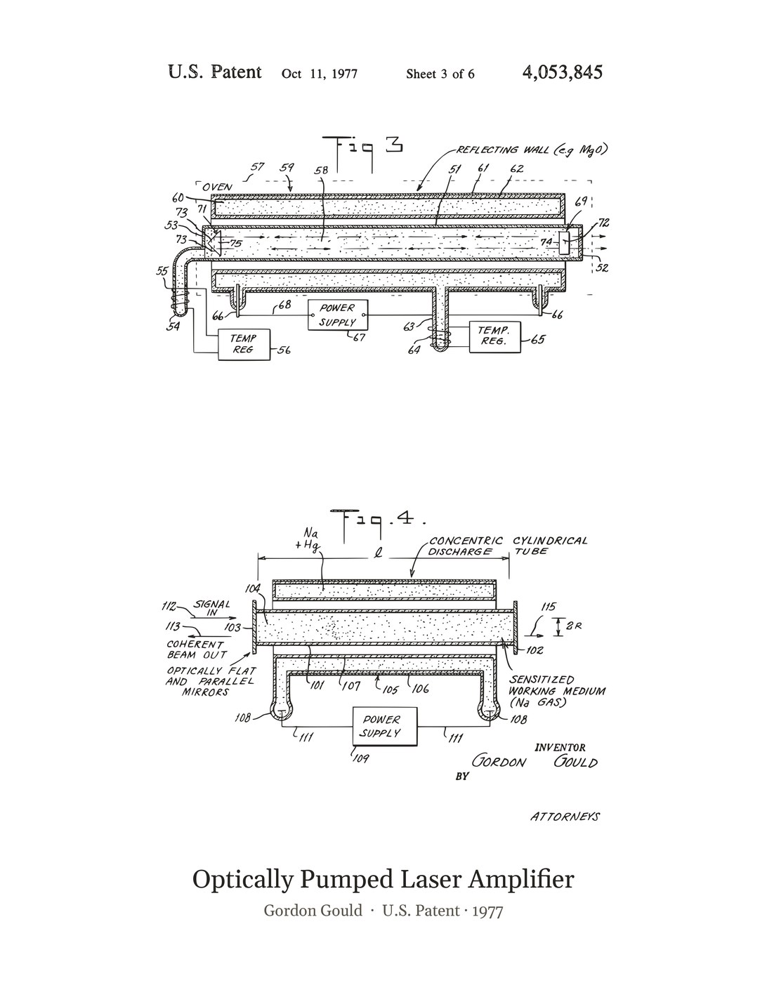 Optically Pumped Laser Amplifier patent art print