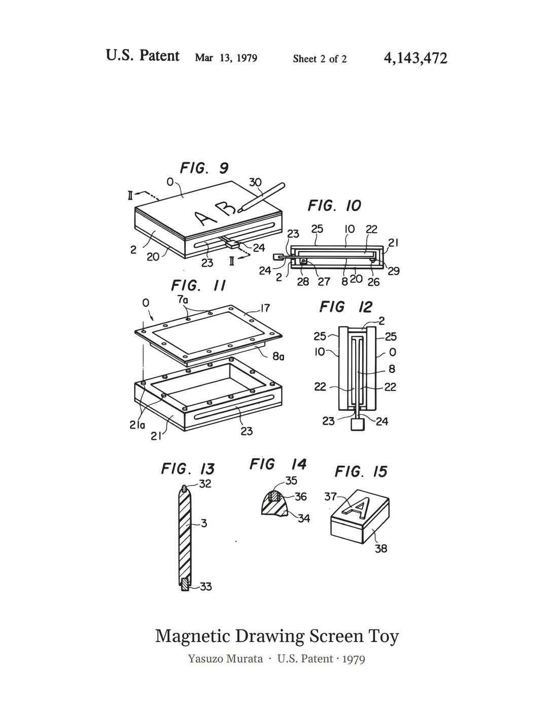 Magnetic Drawing Screen Toy patent art print