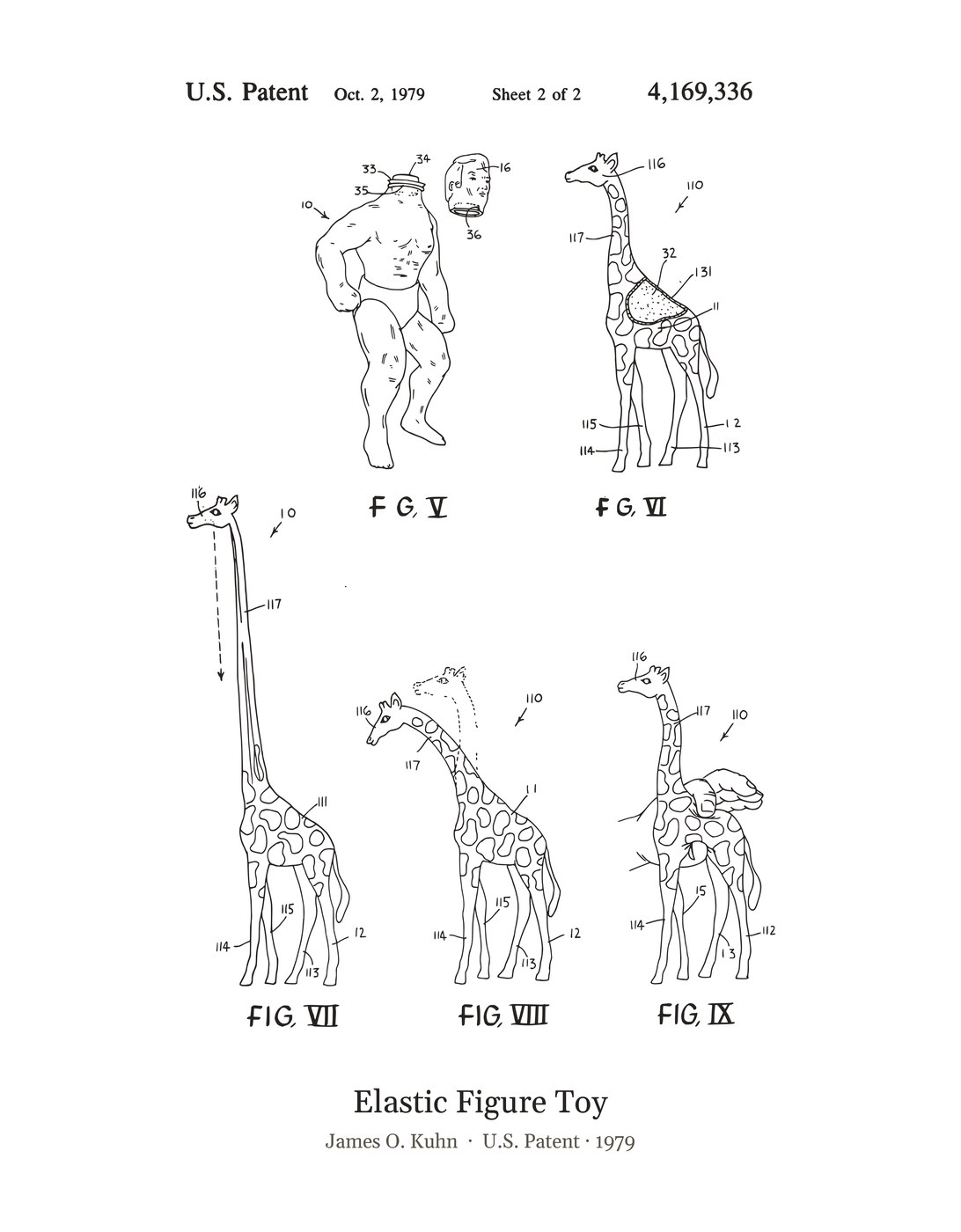 Elastic Figure Toy patent art print
