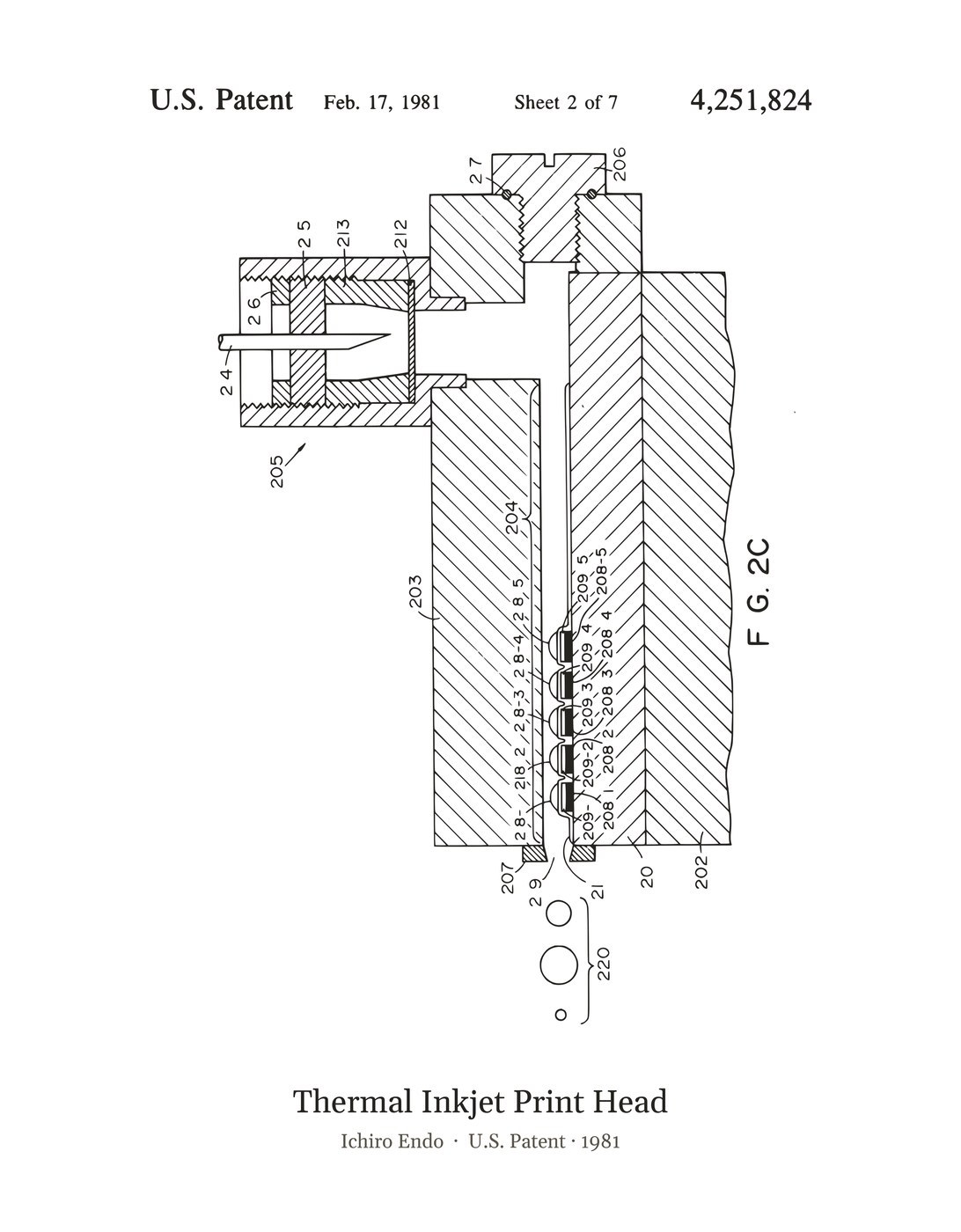 Thermal Inkjet Print Head patent art print