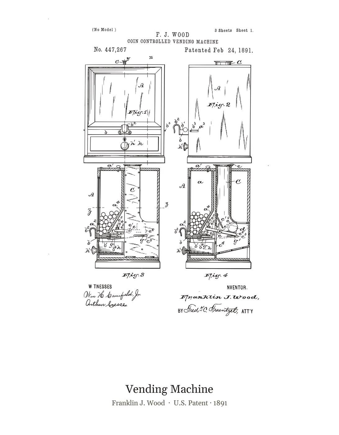 Vending Machine patent art print