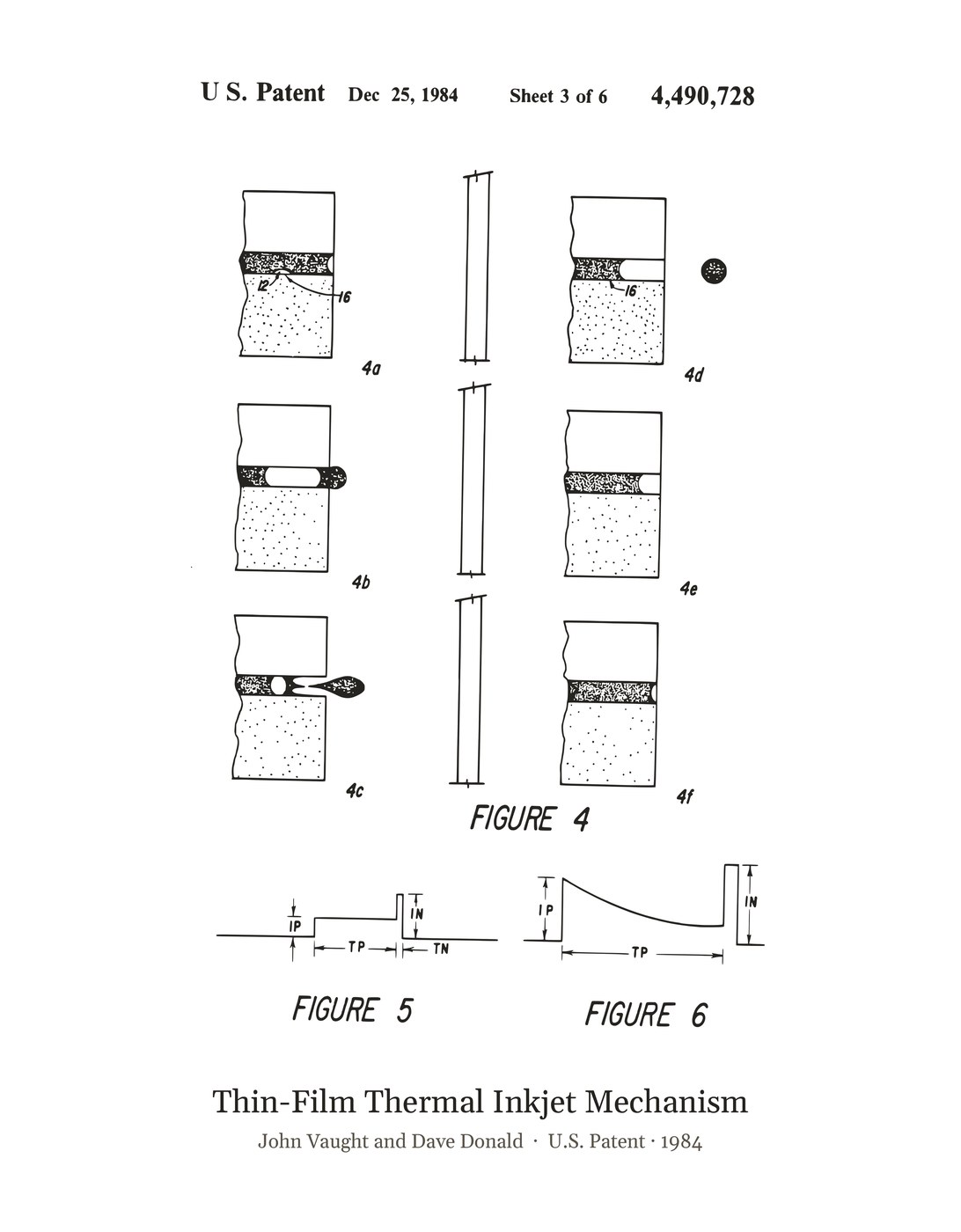 Thin-Film Thermal Inkjet Mechanism patent art print