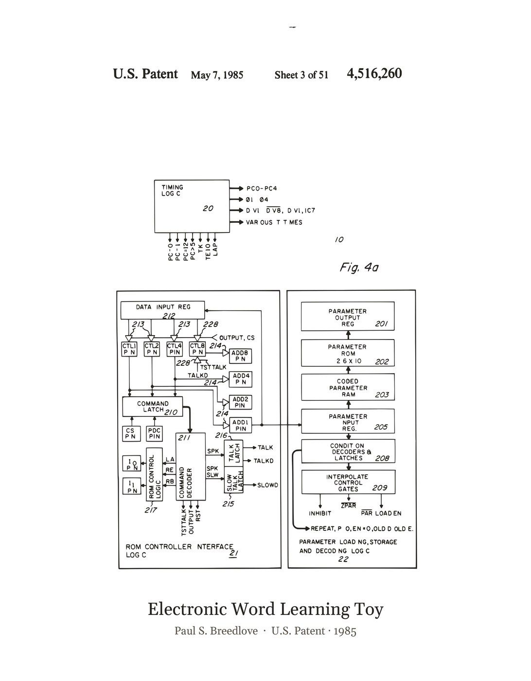 Electronic Word Learning Toy patent art print
