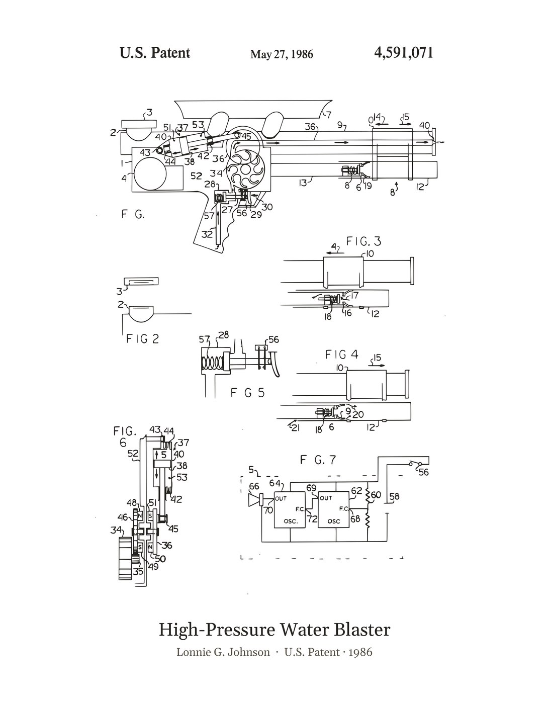 High-Pressure Water Blaster patent art print