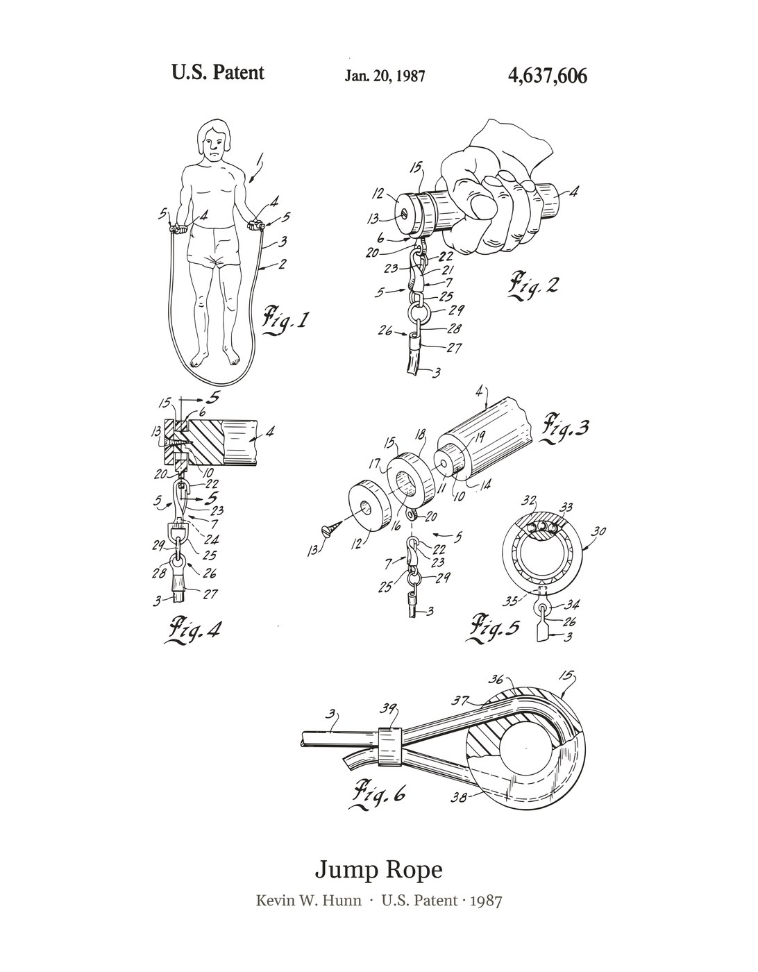 Jump Rope patent art print