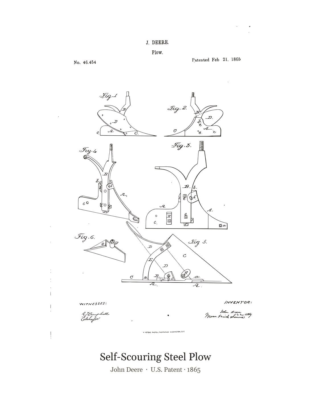 Self-Scouring Steel Plow patent art print
