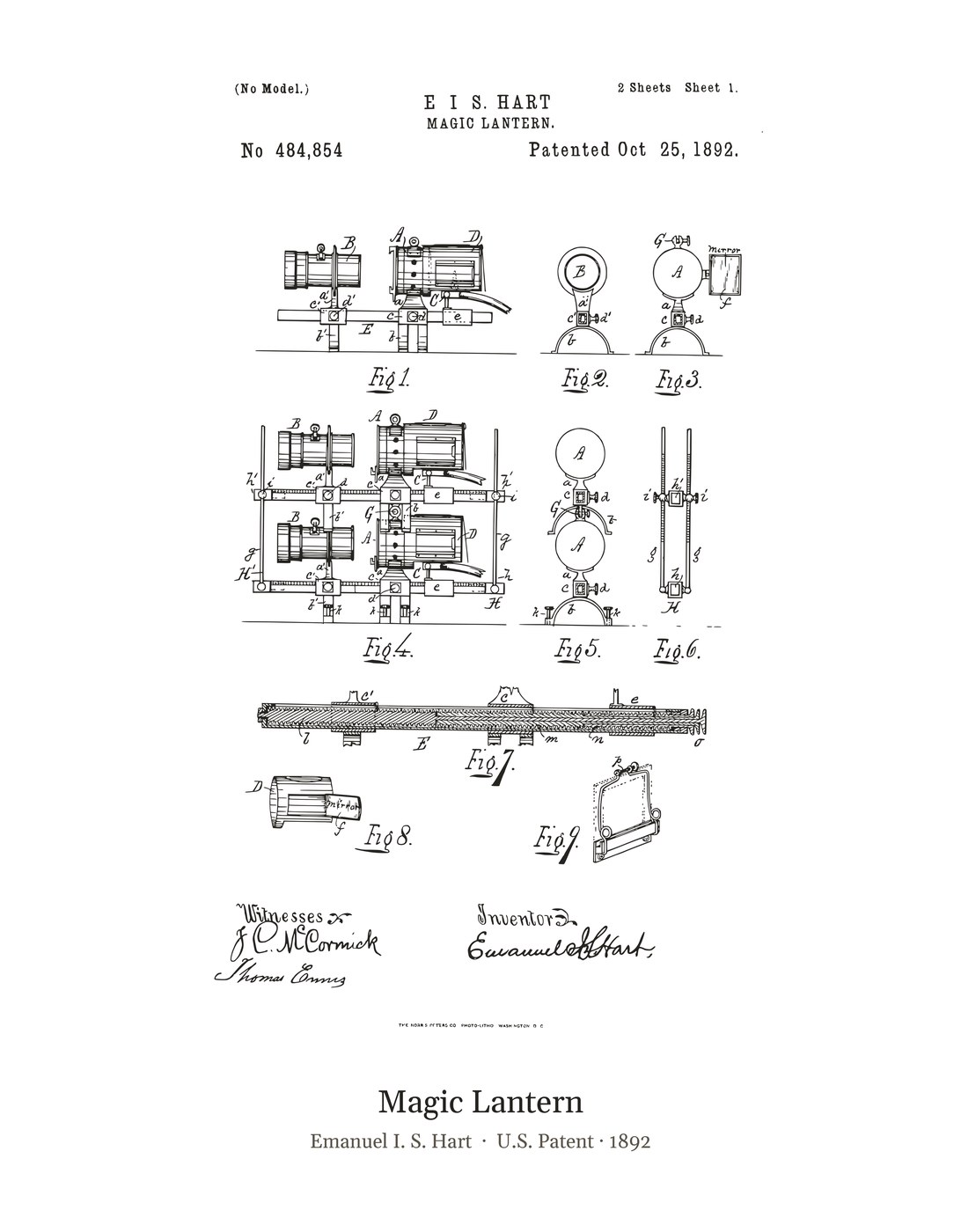 Magic Lantern patent art print