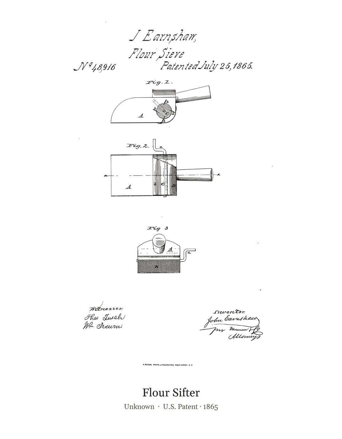Flour Sifter patent art print