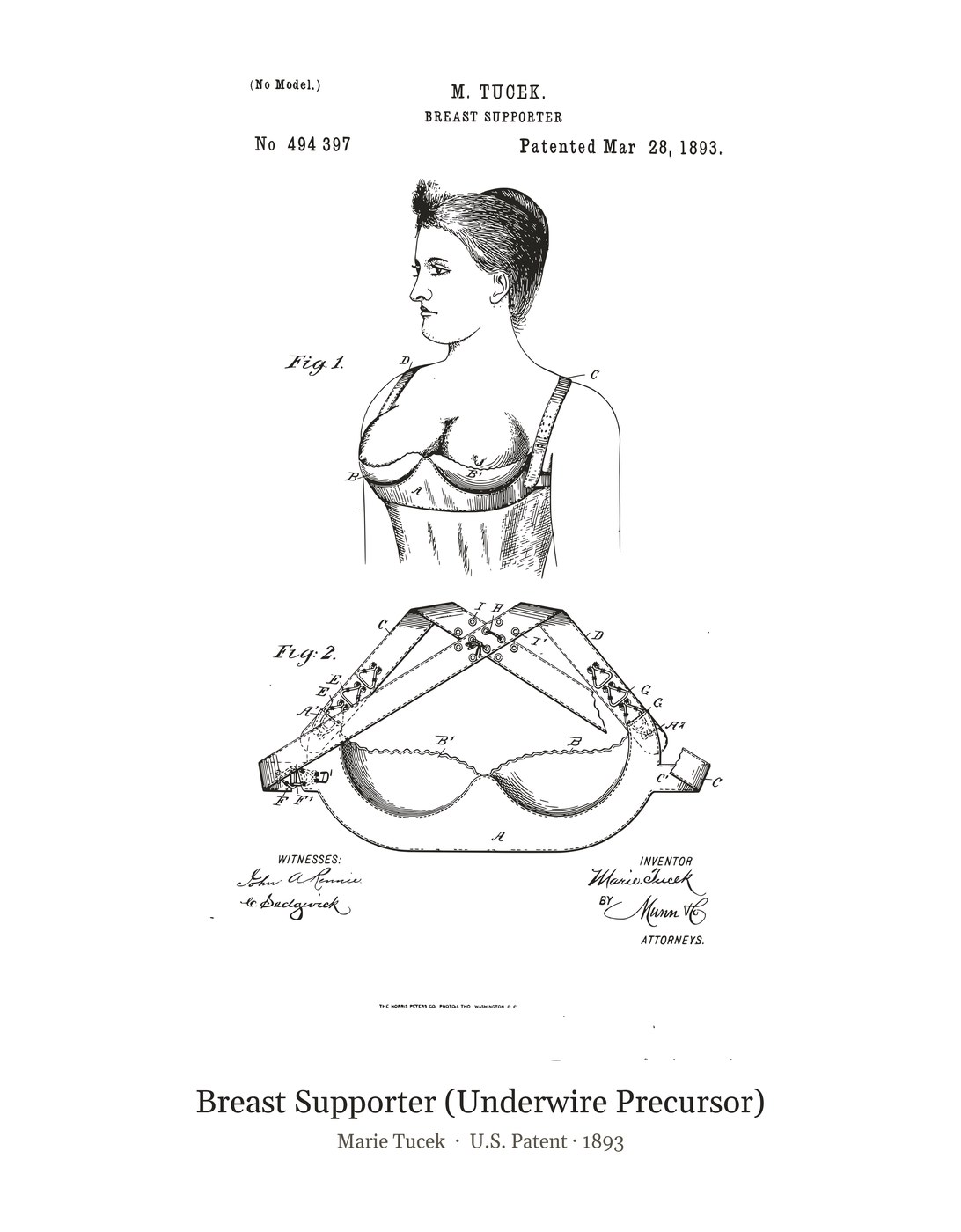 Breast Supporter (Underwire Precursor) patent art print